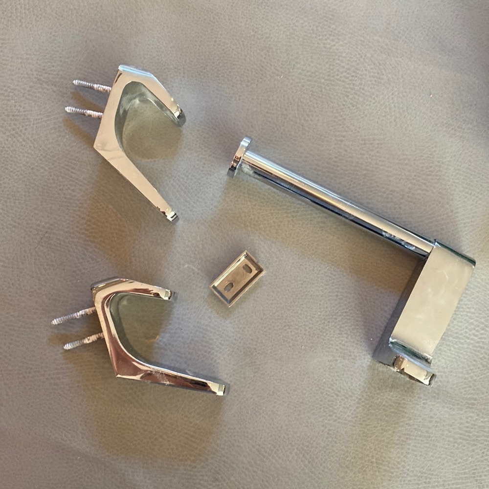 West Elm Midcentury Modern Chrome Hooks and TP holder